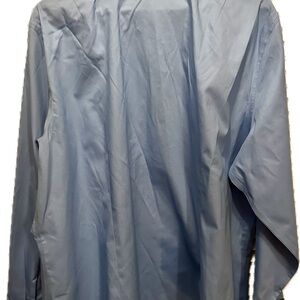 Jones of New York non-iron sky blue long sleeve cotton button blouse.